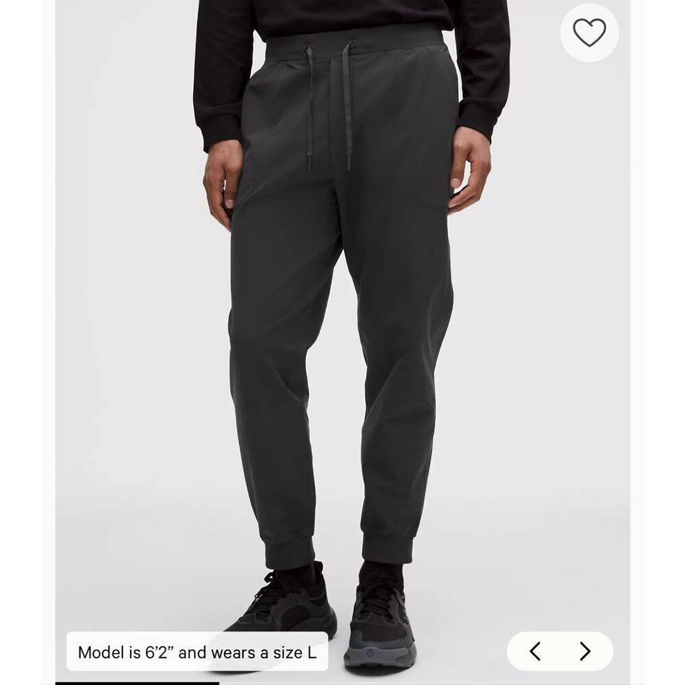 lululemon ABC Jogger Brushed Warpstreme Obsidian Gray Mens L 30” inseam athletic